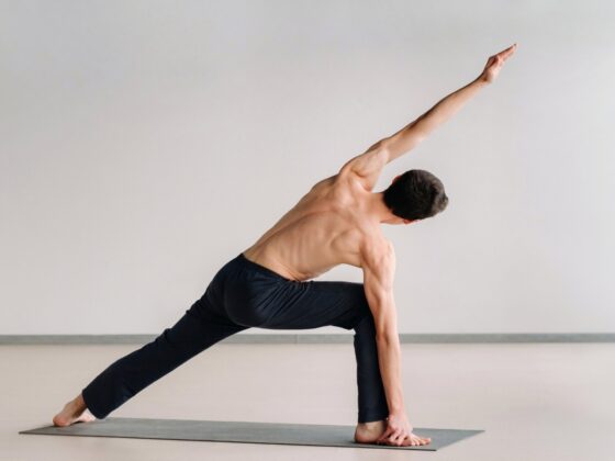 man doing yoga