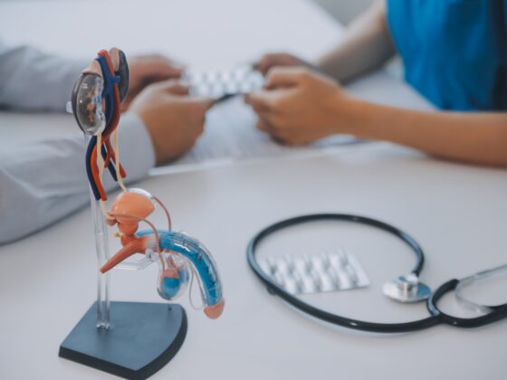 Urologist advising a patient about prostate problems