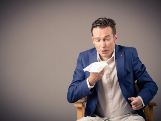 man about too sneeze