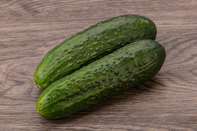 Ripe organic natural green cucumber