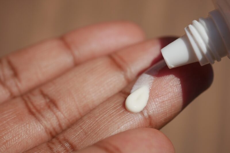 close up shot of a drop of lotion